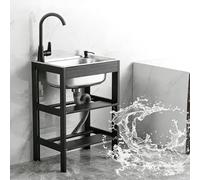 TAXXII Évier de Cuisine autoportant à Une cuve, extérieur 14,9 x 12,5 x 29,5 po, 20,4 x 14,9 x 29,5 po, établi de plomberie et Rangement, bac à Linge pour intérieur et extérieur (48 x 35