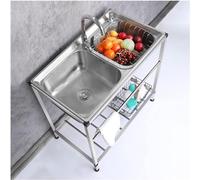 TAXXII Évier de Cuisine Professionnel pour Restaurant, évier Double bac en Acier Inoxydable sur Pied avec robinetterie, Usage intérieur/extérieur pour Garage