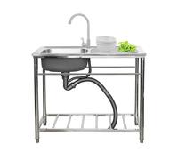 TAXXII Évier Multifonction en Acier Inoxydable - Cuisine Professionnelle avec Plan de Travail pour Usage extérieur ou intérieur, sur Pied, avec Protection Anti-éclaboussures
