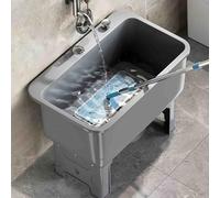 TAXXII Évier Portable pour Balai à Franges avec kit de Drainage, évier Utilitaire autoportant pour intérieur et extérieur, pour buanderie, Cuisine, Salle de Bain (40 x 40 x 46,5)