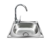 TAXXII Évier Utilitaire en Acier Inoxydable pour Cuisine Professionnelle avec kit de vidange, Double cuve sur Pied avec Robinet Eau Chaude/Froide, idéal pour Garage, Restaurant, Jardin.