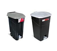 Tayg 80P Poubelle Noir/gris 80 l & poubelle de 60 litres avec pédale, base noire et couvercle gris