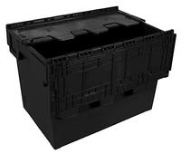 Tayg - Boîte Eurobox avec couvercle pour entrepôt et transport 60 x 40 x 44 cm noire (6444-T)