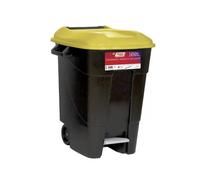 Tayg Conteneur à Déchets avec Pédale 100L - Plastique Résistant, Finition Jaune