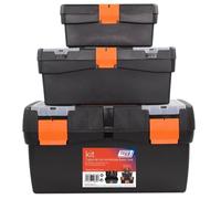 Tayg Lot de 3 boîtes à outils Basic Line 12" + 16" + 20" - Supporte jusqu'à 120 kg, fermetures en plastique, boîte à outils vide, polypropylène 100 % recyclé