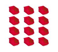 Tayg Pack 12 Bacs en Plastique Empilables n°54 - Organisateur de Vis, Tiroirs, Boîte de Rangement, Cubettes en Plastique Rectangulaires, 33,6x21,6x15,5 cm