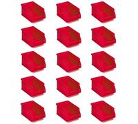 Tayg Pack 15 Bacs en Plastique Empilables n°52 - Organisateur de Vis, Tiroirs, Boîte de Rangement, Cubettes en Plastique Rectangulaires, 23,6x16x13 cm