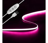 Tayire Rose COB Ruban LED TV 2m, 5V USB Gradateur Bande lumineuse COB TV Rétroéclairage CRI90+ 4mm 960LEDs LED Lumière Linéaire pour TV Rétro-Éclairage PC Chambre Cuisine Maison DIY Décoration