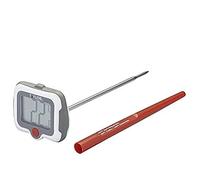 Taylor Pro - Thermomètre à Viande avec Sonde Pivotante, Plastique/Acier Inoxydable, Blanc/Gris, 17 x 2,5 x 5 cm