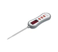Taylor Pro Thermomètre de Cuisine Numérique, Sonde de Cuisson Aliments Précise et Multi-Fonctionnelle avec Écran Led, Idéal pour Viande, Poisson et Barbecue, Acier Inoxydable / Plastique, Blanc / Gris