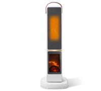 Taylor Swoden Dana - Chauffage d'appoint PTC de 2000W pour usage intérieur avec cheminée, oscillation de 70°, minuterie de 12H, 3 modes, télécommande, chauffage rapide et sûr de tour en céramique.