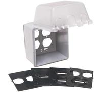 TayMac MM7440C - Boîtier extérieur profond de 12,1 cm, UFAST 55 en 1, classé NEMA 3R 2 prises étanches pour rénovation de la maison, transparent