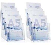 Taymar DIN A5 Présentoir de table pour flyers avec 4 compartiments sur 4 étages (Lot de 2)