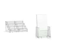 taymar porte-cartes de visite, support pour cartes de visite, présentoir pour cartes de visite, 2×4 étages, transparent & Présentoir à prospectus Porte-brochures Format DIN long Pack