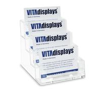 Taymar porte-cartes de visite, support pour cartes de visite, présentoir pour cartes de visite, 4 compartiments, transparent