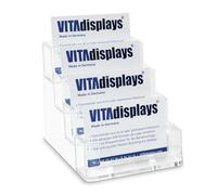 taymar porte-cartes de visite, support pour cartes de visite, présentoir pour cartes de visite, 4 compartiments, transparent