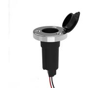 TAZIZI Base de montage pour lampe de poupe marine avec ouverture couverte | Structure enfichable, bride ronde, boîtier ABS, finition en acier inoxydable