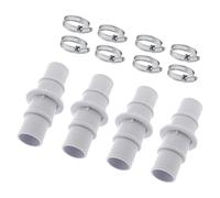 TAZIZI Lot de 4 adaptateurs de tuyau de piscine avec 8 colliers de serrage pour une connexion sécurisée dans les piscines et systèmes d'eau. Adaptateur d'aspirateur de piscine