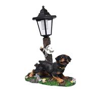TAZIZI Sculpture de chien en résine, lampe solaire pour terrasse, D