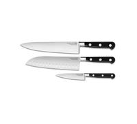 TB Couteau Coffret 3 couteaux Maestro Idéal - Office 10 cm - Santoku 18 cm - Cuisine 20 cm Maestro Ideal Forge - Manche Pom Noir Mitre Ronde