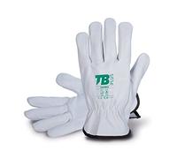 TB Plus 160IBSZ Lot de 10 paires de gants de protection au travail avec risques mécaniques et thermiques, fabriqués en cuir fleur de vachette, gris, taille 8