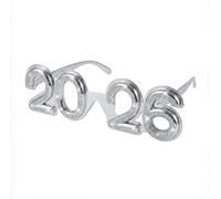 Tbay Lunettes de Fête Nouvel An 2026 Argent Paillettes - Happy New Year 2026, Lunettes Fête Réveillon Noël Graduation Supplies