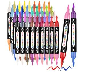 TBC The Best Crafts 72 Couleurs Feutre Acrylique, 36 Pièces Stylos Acryliques à Double Pointe, Acrylic Paint Marker, Marqueurs Acryliques for Stone, Canvas and Wood.