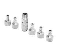 Tbest 6PCS Adaptateur Aérographe Ensemble 1/8in Mâle Acier Inoxydable | Kit de raccords à dégagement rapide, compatible avec Master Hansa Sparmax Grex, construction métallique