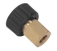 Tbest Adaptateur de Nettoyeur Haute Pression en Laiton G1/4 Po vers M22 X 1,5 Mm, Connecteur de Filetage de Tuyau 5000 Psi pour Remplacement de Laveuse électrique, Protection en Caoutchouc Mâle vers