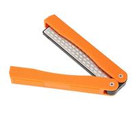 Tbest Aiguisoir Pliant Double Face Grain 400/600, Outil de Cuisine Portable en Forme d'éventail pour le Camping de Survie (ORANGE)