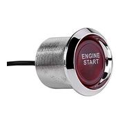 Tbest Bouton de Moteur avec LED et Boîtier de Relais de sécurité (rouge) | Ajustement universel, facile à installer, éclairage LED lumineux, matière plastique de qualité, adapté à divers véhicules