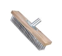 Tbest Brosse à Récurer en Acier Inoxydable, 30CM Fortes Soies | Conception robuste, Outil de nettoyage robuste, Utilisation humide ou sèche, Efficace sur le béton