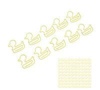 Tbest Clips Métalliques en Forme de Canard Jaune, 100 Pièces, Mignons Clips de Bureau, Galvanoplastie, Légers pour Documents, Marque-page, école et Maison