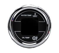Tbest Compteur de Température D'eau D'huile de 52 Mm Jauge de Température D'eau de 2 Pouces Jauge de D'huile Affichage Numérique Borne de Prise à 4 Broches pour Véhicules