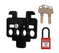 Tbest Dispositif de Verrouillage de Disjoncteur en Acier avec Cadenas en Nylon pour Schneider MCB - Anse de 38 Mm, Conception Multi-trous, Antirouille et Haute Température pour la sécurité