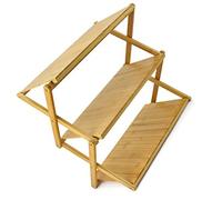 Tbest Étagère Pliante en Bois, Conception à Forte capacité de Charge (3 | Gain de place, Texture unique, Portable pour le camping, Durable