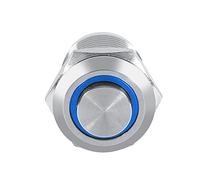 Tbest Interrupteur à Bouton-poussoir LED de 12 Mm, Interrupteur Poussoir momentané Lumineux, Bouton- D'alimentation LED, 4 Broches, 1NO, Haute Chasse D'eau, IP65, étanche, (BLUE)
