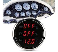 Tbest Jauge 3 en 1 pour Eaux Usées, 52Mm, Tension 0-190Ω, Compteur Numérique Standard Ue pour Bateaux, Camping-car, Marine, Ip67 (cadran noir)