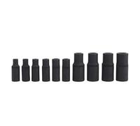Tbest Jeu de Douilles Magnétiques pour Tarauds, Porte Tarauds à Douille 1/4in 3/8in 11 Pièces 6 Points avec Aimant intégré et Manchon for jusqu’à 1/2 Inch NPT et Métrique 12 Mm
