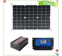 Tbest kit de système d'énergie solaire Kit complet de système d'énergie solaire, panneau 20W, contrôleur bricolage photovoltaique