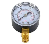 Tbest Manomètre 1/8 Bspt 0-300Psi 0-20Bar, Manomètre d' Mécanique avec Connexion à Montage Inférieur pour Systèmes de Cvc Industriels (0-100psi,0-7bar)