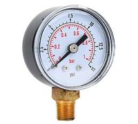 Tbest Manomètre 1/8 Bspt 0-300Psi 0-20Bar, Manomètre d' Mécanique avec Connexion à Montage Inférieur pour Systèmes de Cvc Industriels (0-15psi,0-1bar)