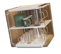 Tbest Organisateur de Bouteilles en Acrylique, Taille Moyenne (Blanc | Stockage multicouche anti-poussière, facile à nettoyer, conception transparente, adapté au comptoir