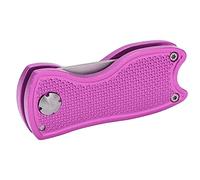 Tbest Outil de Réparation de Divot de, Outil de Fourche de Fixation de Divot, Marqueur de Balle Magnétique en Alliage D'aluminium, Poignée Moletée Ergonomique Pliable pour Les Verts (Pink)