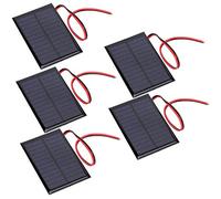 Tbest Panneau Solaire 6V 0,6W 5pcs Cellule | Fil rouge de 30 cm, pour jouets à lampes solaires, silicium polycristallin, taille compacte