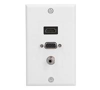 Tbest Prise Murale Audio Vidéo, Panneau ABS et Connecteur F 3,5 Mm | Passage VGA et , construction ABS durable, taille standard pour les assemblages muraux