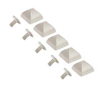 Tbest Rivets Pyramidaux à 4 Coins de 12Mm, 20 Pièces, Goujons à Vis en Alliage de Zinc pour Ceintures, Sacs, Chaussures, Vestes, Artisanat de Bricolage, Rivets Métalliques Décoratifs Dorés (SILVER)