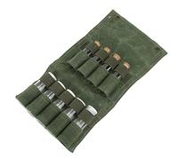 Tbest Sac de Bouteille d'épices Pliable avec 9 Pots en Verre, Stockage d'assaisonnement Portable pour Camping Barbecue Pique-nique Cuisine en Plein Air Vert (GREEN)