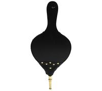 Tbest Souffleur à Main à Soufflet de Cheminée pour Cheminée à Bois Barbecue Camping Chaleur Cuir Pu et Bois, Décor Rustique, Propriétaires de Idéaux (tube doré)