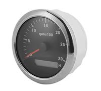 Tbest Tachymètre à Pointeur de 85Mm, Jauge 0-3000 Tr/min, Haute Précision, Rétro-éclairage 7 Couleurs Ip67 pour Générateur de Moteur de Bateau de Voiture 9-32V DC Noir (BLACK)